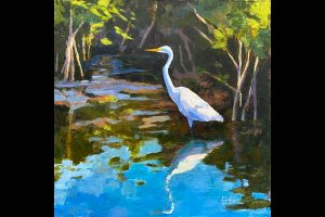 Mairin L. Wilson, Whispering Greens and Blushing Skies, Acrylic, Sea Grape Gallery