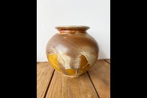 Matt Logan, Guest Artist, Round brown vessel, Sea Grape Gallery